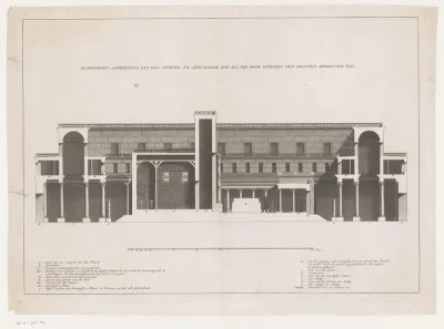 Doorsnede van de tempel van Jeruzalem zoals herbouwd door Herodes