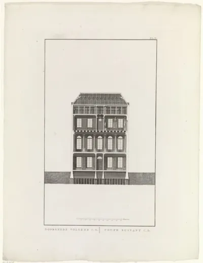 Doorsnede van het gebouw Felix Meritis te Amsterdam