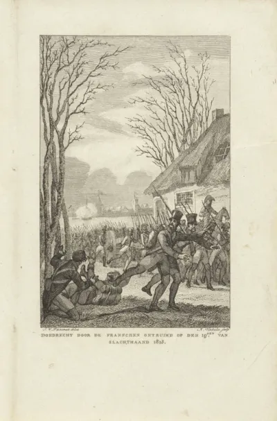 Dordrecht door de Franschen ontruimd op den 19den van Slachtmaand 1813