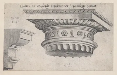 Doric capital, from "Speculum Romanae Magnificentiae"