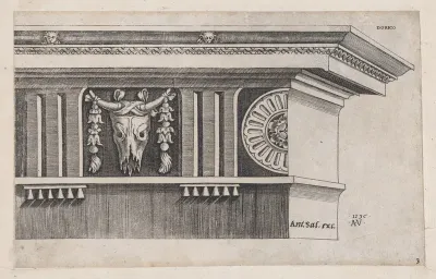 Doric Entablature, from "Speculum Romanae Magnificentiae"