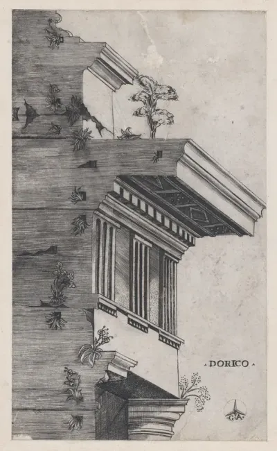 Doric order, from "Speculum Romanae Magnificentiae"