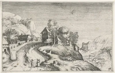 Dorp in een berglandschap