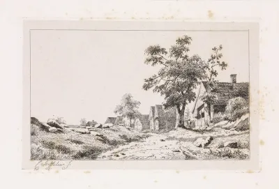 Dorp langs een weg