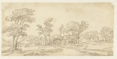 Dorp tussen bomen