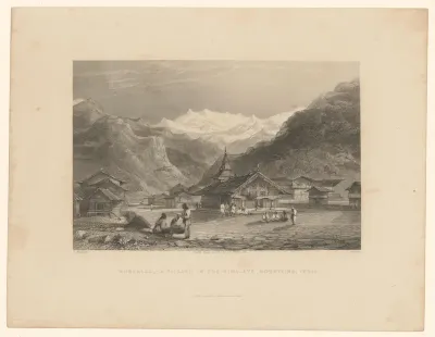 Dorpsgezicht in Kursalee in de Himalaya, India