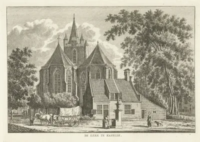 Dorpsgezicht met Hervormde kerk te Kapelle