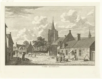 Dorpsgezicht met kerk te Heinkeszand