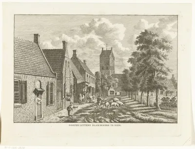Dorpsgezicht met kerk te Oosterlittens