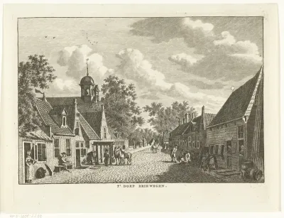 Dorpsgezicht met straat te Driewegen