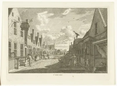 Dorpsgezicht met straat te Heeg