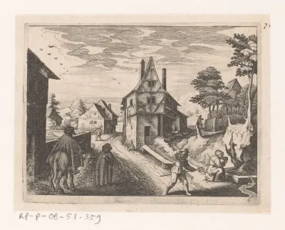 Dorpsgezicht met waterbron