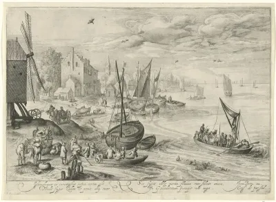 Dorpsgezicht met windmolen