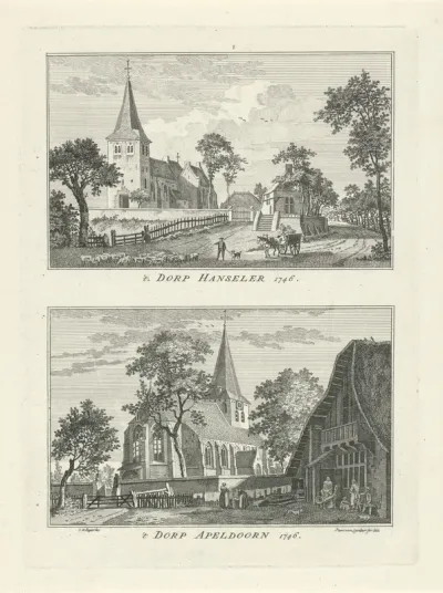 Dorpsgezichten te Hanselaer en Appeldorn, 1746