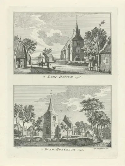 Dorpsgezichten te Hassum en Hommersum, 1746