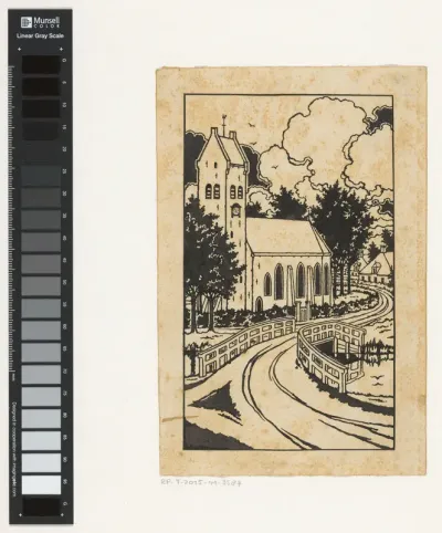 Dorpskerk bij een brug