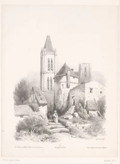 Dorpskerk met ruïnes