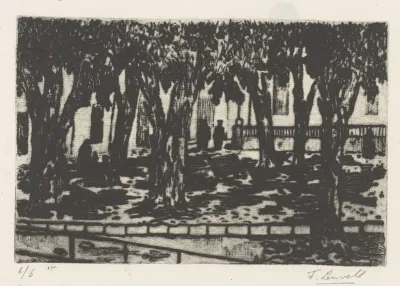 Dorpsplein met bomen