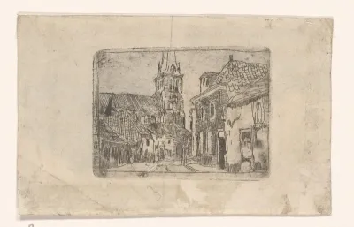 Dorpsstraat met kerk