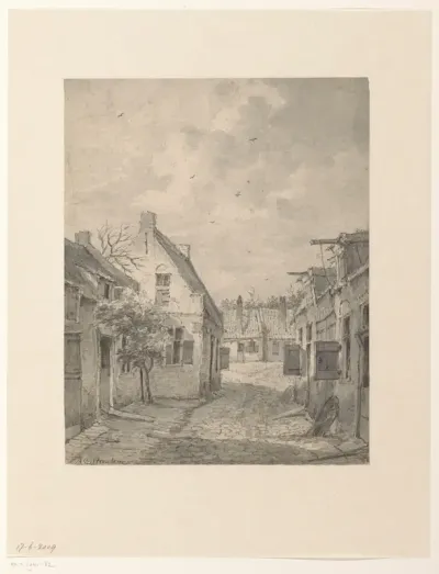 Dorpstraatje met lage huisjes
