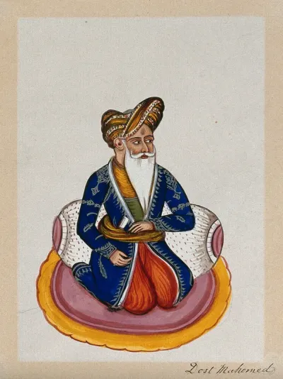 Dost Mohamed. Gouache painting by an Indian painter
