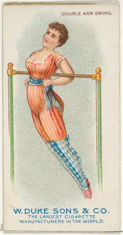 Double Arm Swing, from the Gymnastic Exercises series (N77) for Duke brand cigarettes