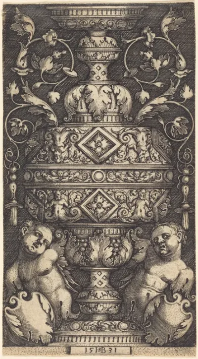 Double Goblet with Two Genii at the Base
