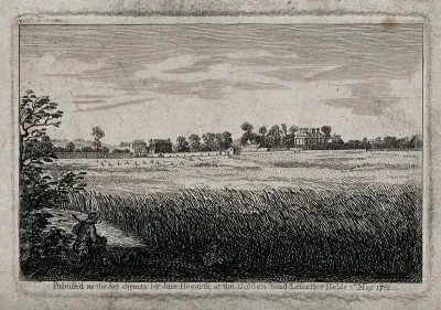 Dr. Ranby's house in Chiswick. Etching after W. Hogarth