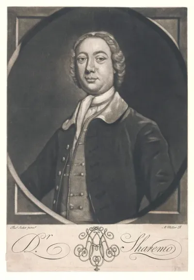 Dr. Sharemo (Henry Harmood). Mezzotint by A. Miller after T. Stokes, ca. 1740