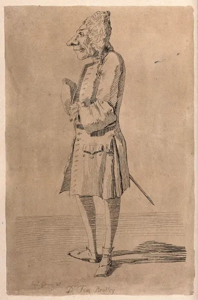 Dr Thomas Bentley wearing a wig and a sword
