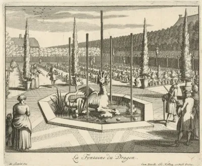 Draakfontein in de tuin van Kasteel Gunterstein, Breukelen
