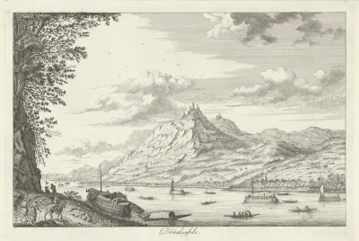 Drachenfels, gezien vanaf de Rijn