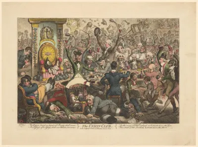 Drankgelag van Britten en Ieren die de Act of Union vieren
