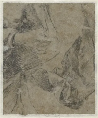 Draperiestudie en een hand