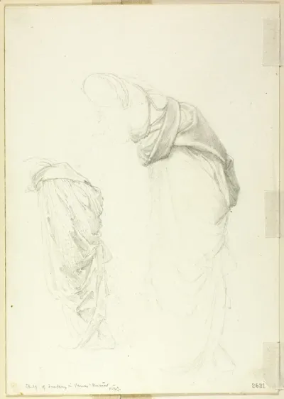 Drapery, two studies for The Mirror of Venus