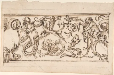 Drawing for a Frieze with Rinceau and Grotteschi