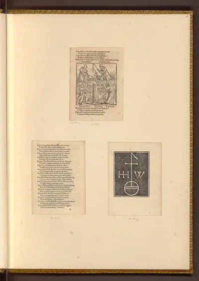Dreschende Mönche; Schriftblatt; Weissenburger Signet