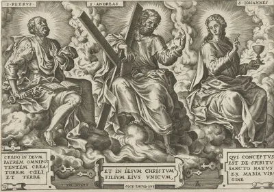 Drie apostelen Petrus, Andreas en Johannes