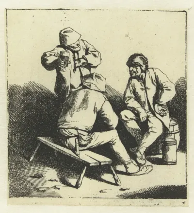 Drie drinkende mannen