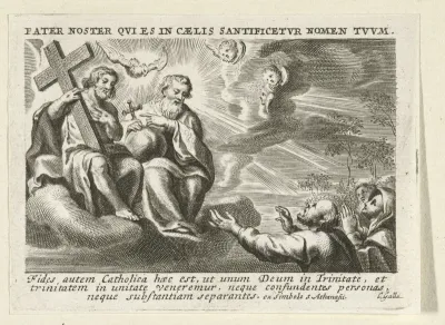 Drie-eenheid op een wolk