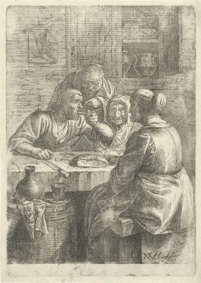 Drie etende oude vrouwen aan een tafel