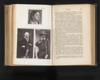 Drie foto's van mensen ter illustratie van verschillende gezichtsuitdrukkingen