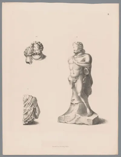 Drie fragmenten van Romeinse beelden, pl. II