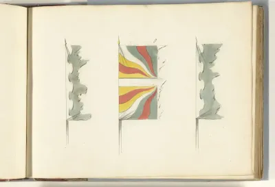 Drie Franse vaandels in flarden, veroverd in de slag bij Oudenaarde, 1708
