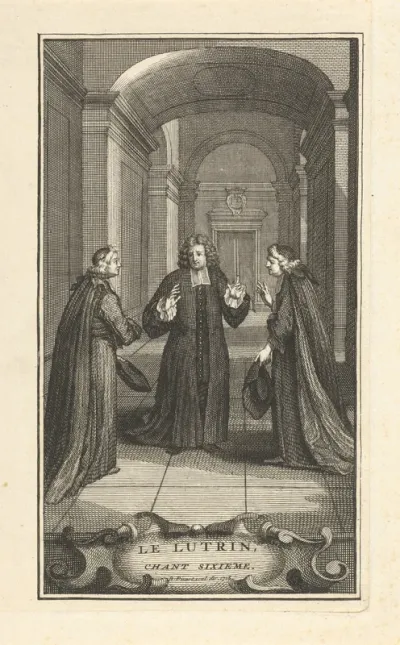 Drie geestelijken in een hal (kleine variant)
