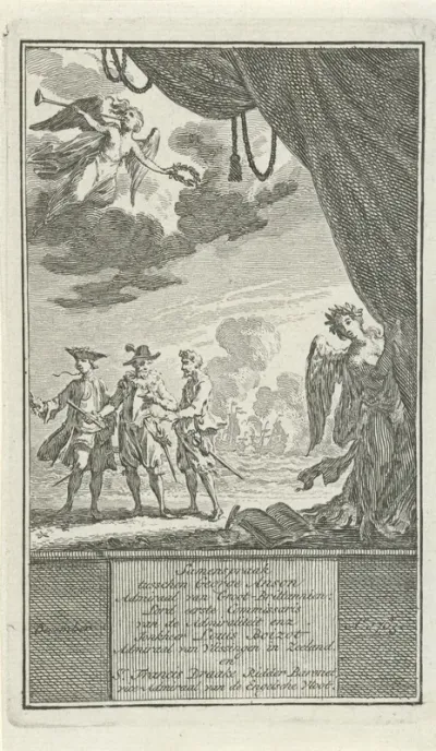 Drie historische figuren voor een zeeslag