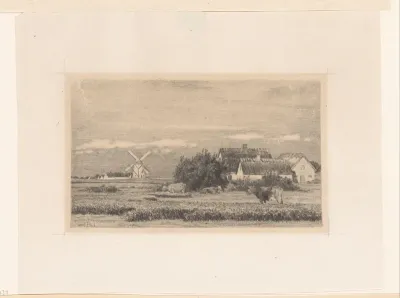 Drie huizen en een molen