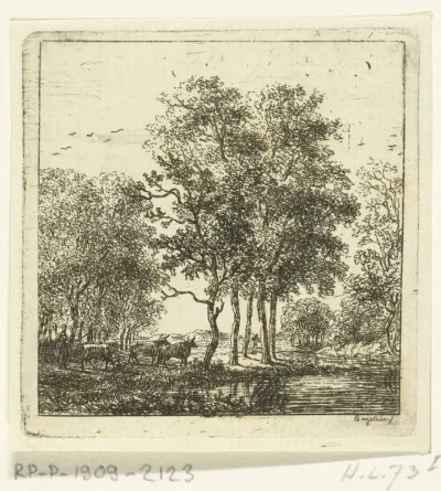 Drie koeien bij een rivier