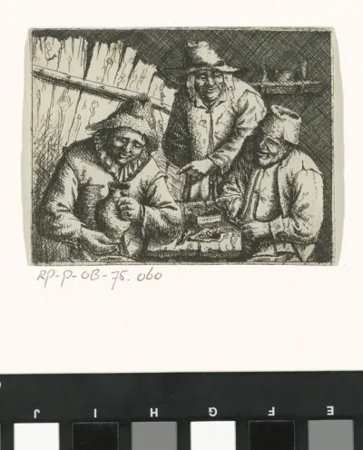 Drie mannen in een herberg