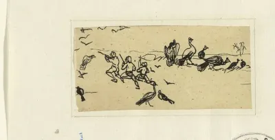 Drie mannen op jacht naar vogels